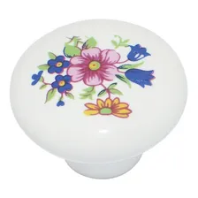 5 Puxador Porcelana Redondo Floral Gaveta Italy Line Il7016 Foto  mini 1