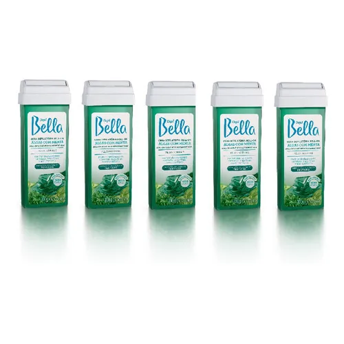 5 Refil Cera Depilatória Algas Com Menta 100g - Depil Bella Foto 1