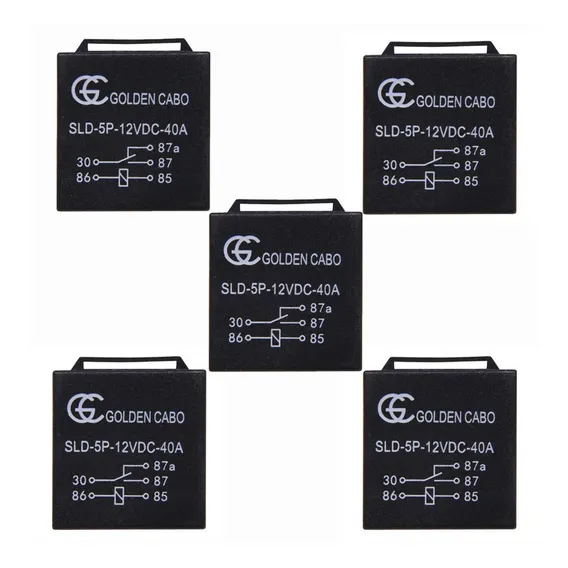 5 Rele Auxiliar Automotivo Universal 5 Pinos 40a 12 Volts Cinoy Relé Foto 1