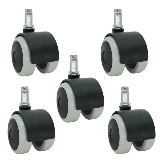 5 Roda Rodinha Silicone Para Cadeira Anti Risco Rodinha 11mm Foto 1
