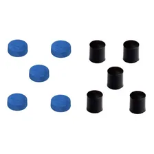 5 Solas De Couro + 5 Virolas De Plástico P/ Tacos De Sinuca Cor Azul Foto  mini 1