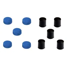 5 Solas De Couro + 5 Virolas De Plástico P/ Tacos De Sinuca Cor Azul Foto mini 1