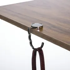 5 Suporte - Gancho - Porta Bolsa Dobrável Portátil De Mesa Cor Prata Foto mini 3