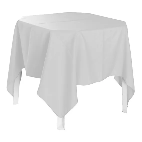 5 Toalha De Mesa Microfibra Quadrada 1,50x1,50 Festa Buffet Cor Branco Foto 1