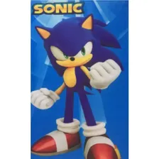 5 Toalhinha Infantil Rosto Escolar Bebe Lancheira Cor Azul Sonic Foto mini 1