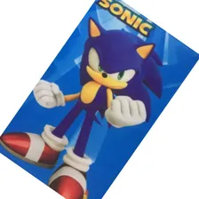 5 Toalhinha Infantil Rosto Escolar Bebe Lancheira Cor Azul Sonic Foto mini 2
