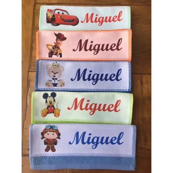 5 Toalhinhas De Mão Lavabinho 24x38cm Com Nome E Desenho Personalizado Foto 1