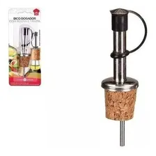 5 Unidade Bico Dosador Inox Com Rolha E Tampa Azeite Garrafa Cor Preto Lisa Foto mini  2