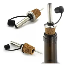 5 Unidade Bico Dosador Inox Com Rolha E Tampa Azeite Garrafa Cor Preto Lisa Foto  mini 1