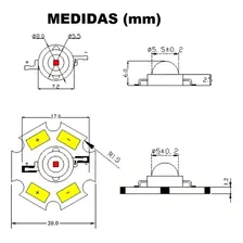 5 Unidades Led 5w Ir Infravermelho 850nm Dissipador Estrela Cor da luz 850 nm 2V Foto mini 2