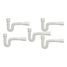 5 Unidades Sifão Universal Flexivél Branco Foto  mini 1