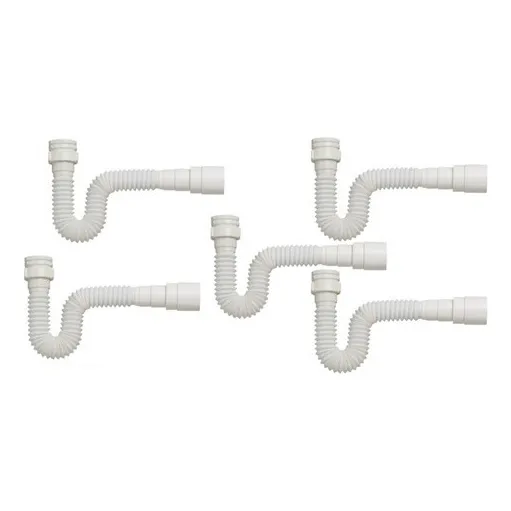 5 Unidades Sifão Universal Flexivél Branco Foto 1