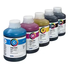 5 X 500ml Tinta Corante Inktec Profeel Para Impressoras Tinta Black Yellow Magenta Cyan Foto mini 1