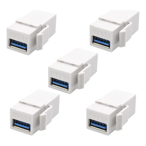 5 X Keystone Usb 3.0 Branco- Embutir Painel Tomada Espelho Foto 1