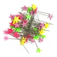 50 Alfinetes Cabeça Estrela Cores Patchwork Costura Aplique Foto mini 3