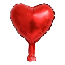 50 Balão Metalizado Mini Coração Vermelho Centro De Mesa Foto mini  2