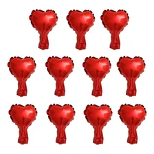 50 Balão Metalizado Mini Coração Vermelho Centro De Mesa Foto  mini 1
