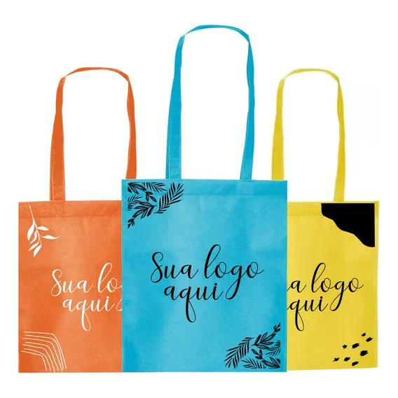 50 Bolsas Ecol贸gicas Personalizadas Com Sua Logomarca Cor Verde-escuro Sua Logo Foto 1