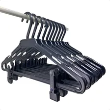 50 Cabide Com Presilha Atacado Saia Calça Preto Reforçado Foto mini 1