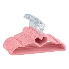 50 Cabide Infantil Slim De Veludo Rosa Coração Foto mini 4