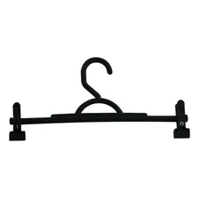 50 Cabides Plástico Preto Modelo Saia Calça + Presilhas Foto mini 1