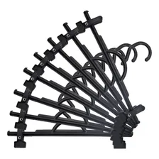 50 Cabides Plástico Preto Modelo Saia Calça + Presilhas Foto mini 3