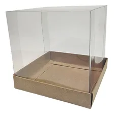 50 Caixas Kraft Mini Panetone 100g Tampa De Acetato 9x9x9 Cm Foto mini  3