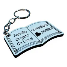 50 Chaveiros Personalizados Mdf Branco Ou Cru Bíblia Foto  mini 1