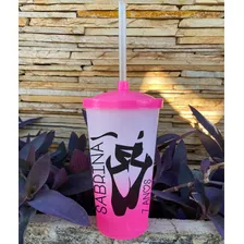 50 Copos Degradê Personalizado Tampa E Canudo Twister 560ml Foto mini  3