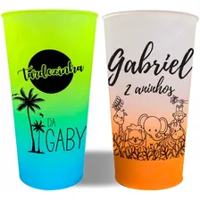 50 Copos Degradê Personalizado Tampa E Canudo Twister 560ml Foto mini 4