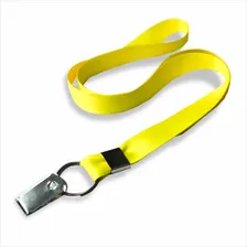 50 Cordões Para Crachá 15mm Acetinado Premium Jacaré Cor Amarelo Foto mini  2