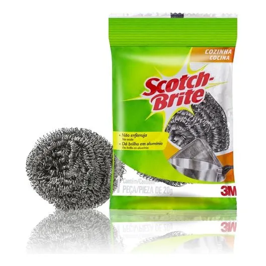 50 Esponjas Limpa AlumÃnio Scotch Brite Lá Aço Não Enferruja Foto 1
