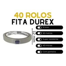 50 Fita Adesiva Transparente Fina Durex 12x50M Foto mini 3