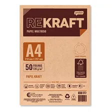 50 Folhas Papel Kraft A4 120g Cor Marrom Foto mini 1