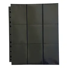 50 Folhas Plásticas P/ Fichário De Cartas Preto/black 3x3 Foto mini  2