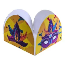 50 Forminhas Doces Carnaval Forma Caixeta Decoração Festa Cor Amarelo Foto mini 1