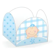 50 Forminhas Para Doces Decoração Chá De Bebe Chá Revelação Cor Menino Foto mini 1