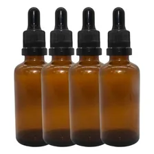 50 Frascos Gotejador Conta Gotas Vidro Âmbar 30ml Completo Cor Preto Foto mini 1