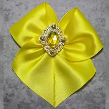 50 Laço/lacinho Fita Cetim N9 (38mm) C/chaton Amarelo Foto mini 2