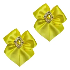 50 Laço/lacinho Fita Cetim N9 (38mm) C/chaton Amarelo Foto mini 1