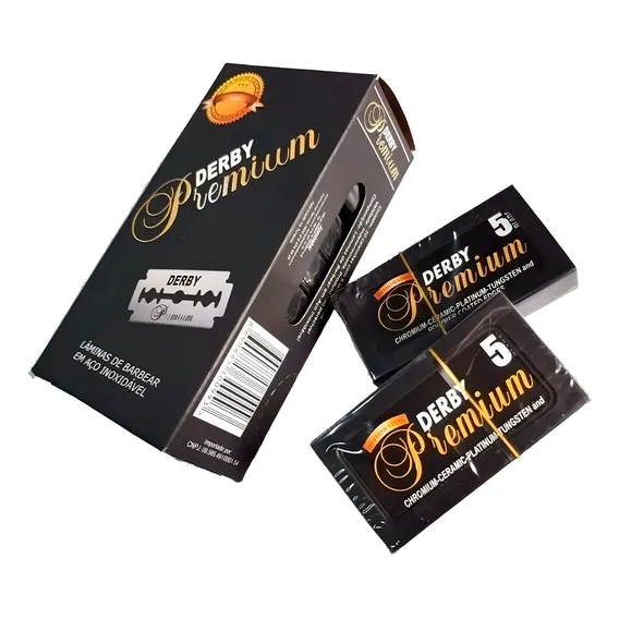 50 Lâminas Derby Premium Caixa C 50 Lâminas Original Barbear Foto 1