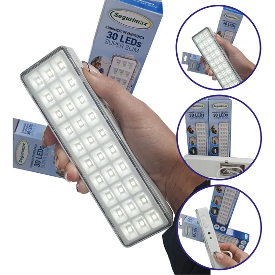 50 LuminĂĄria Lampada Luz De EmergĂȘncia 30 Leds Segurimax Foto 1