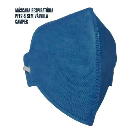 50 Máscara Descartável Pff2 Sem Válvula Azul Camper Foto 1
