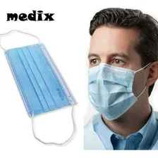 50 Máscara Tripla Descartavel Com Elástico Medix Anvisa Cor Azul Foto mini 4