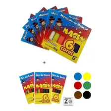 50 Massinha Modelar 6 Cores + 50 Giz Cera Escolar 6 Cor 24g Foto mini 1