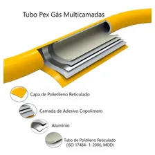 50 Metros Tubo Multicamadas Pex 26mm Gás AlumĂnio Tudogás Foto mini 2