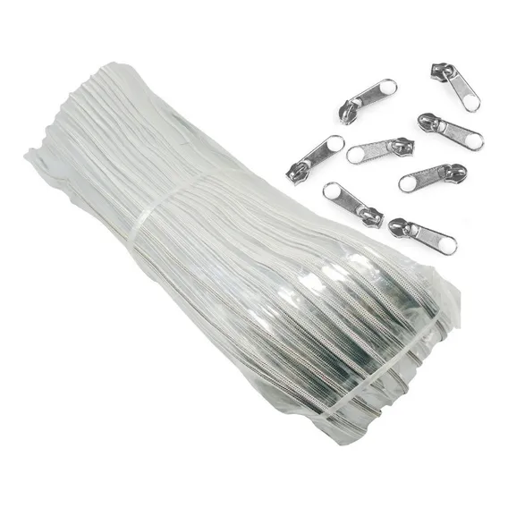 50 Metros ZĂper Pvc PlĂĄstico NÂș 5 Transparente + 50 Cursor Foto 1
