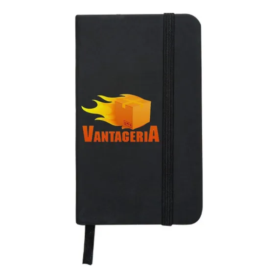 50 Mini Caderneta Tipo Moleskine C/ Pauta Personalizado 14x8 Cor Preto Foto 1