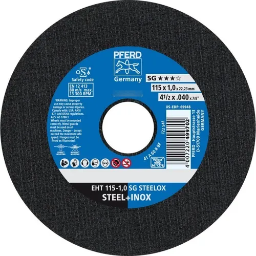 50 Pç. Disco Corte 115-1,0 A 60 R Sg Elastic Inox Pferd Foto 1