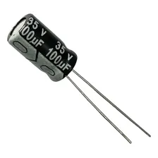 50 Pçs - Capacitor Eletrolitico 100uf X 35v - 100x35v - 105 Foto  mini 1